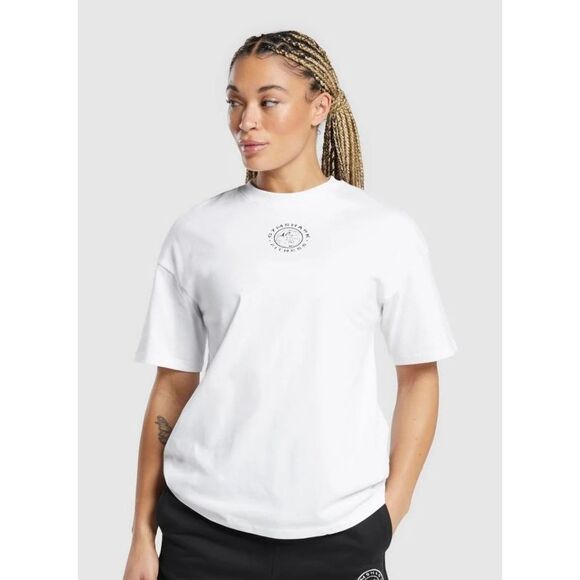 Gymshark Legacy Oversized Tee Shirt in White Size Extra Large - Picture 1 of 7